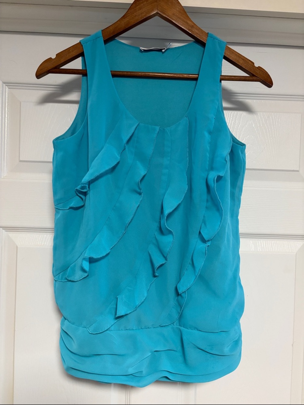 Ricki's Teal Ruffle Front Sleeveless Camisole